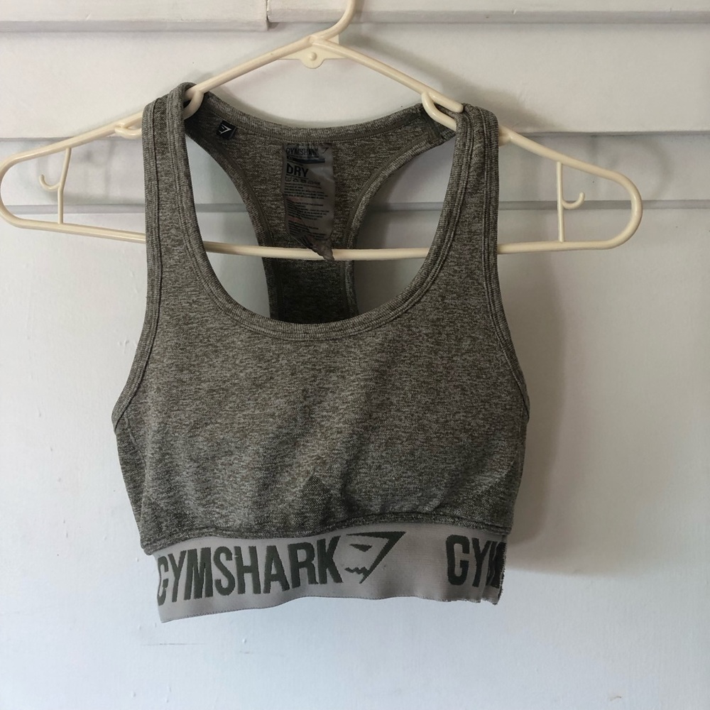 Gym shark green sports bra